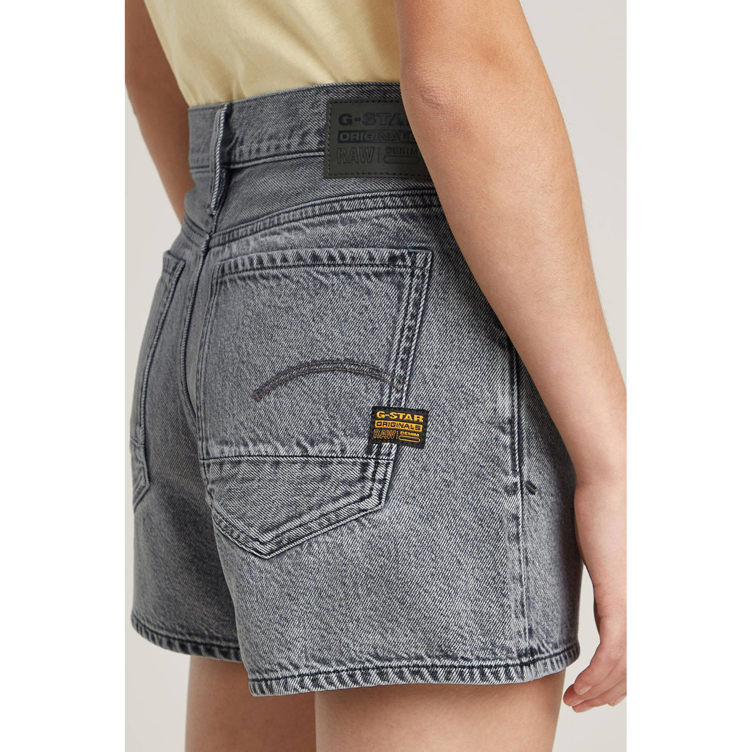 G-STAR denim regular waist short grey denim