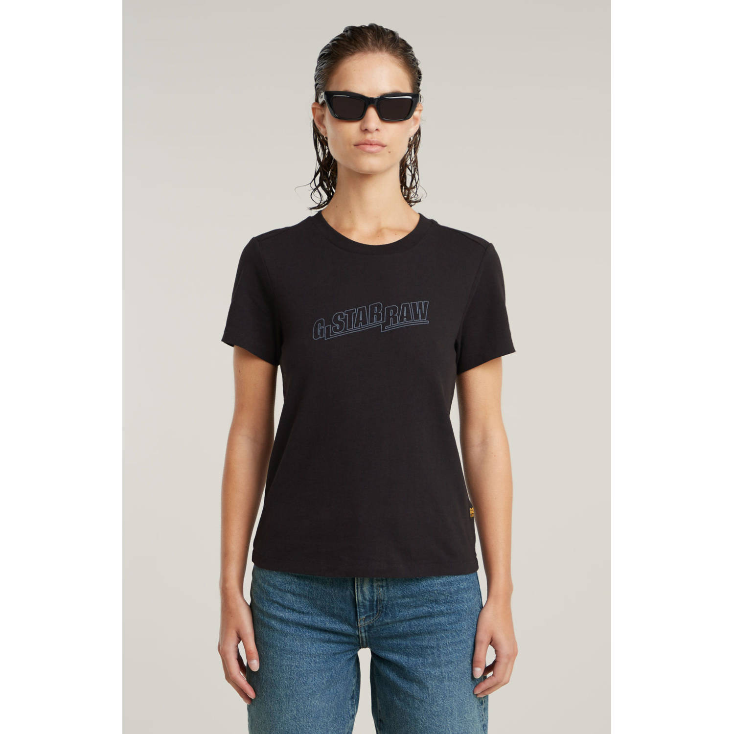 G-Star RAW Embro Logo T-shirt Zwart Dames