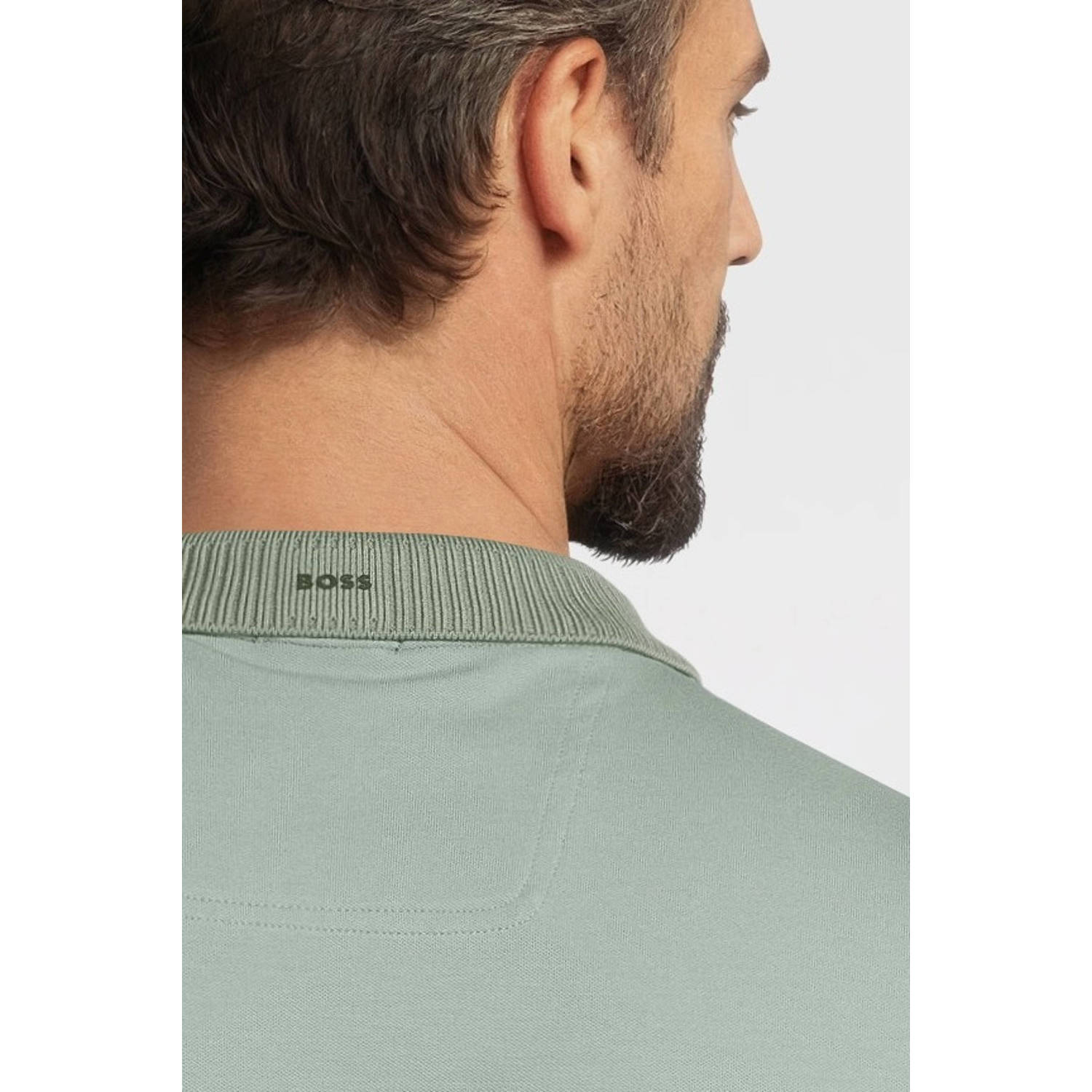 BOSS slim polo grijsgroen
