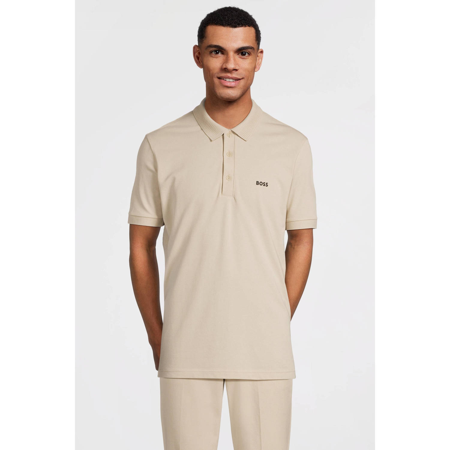 BOSS slim polo beige