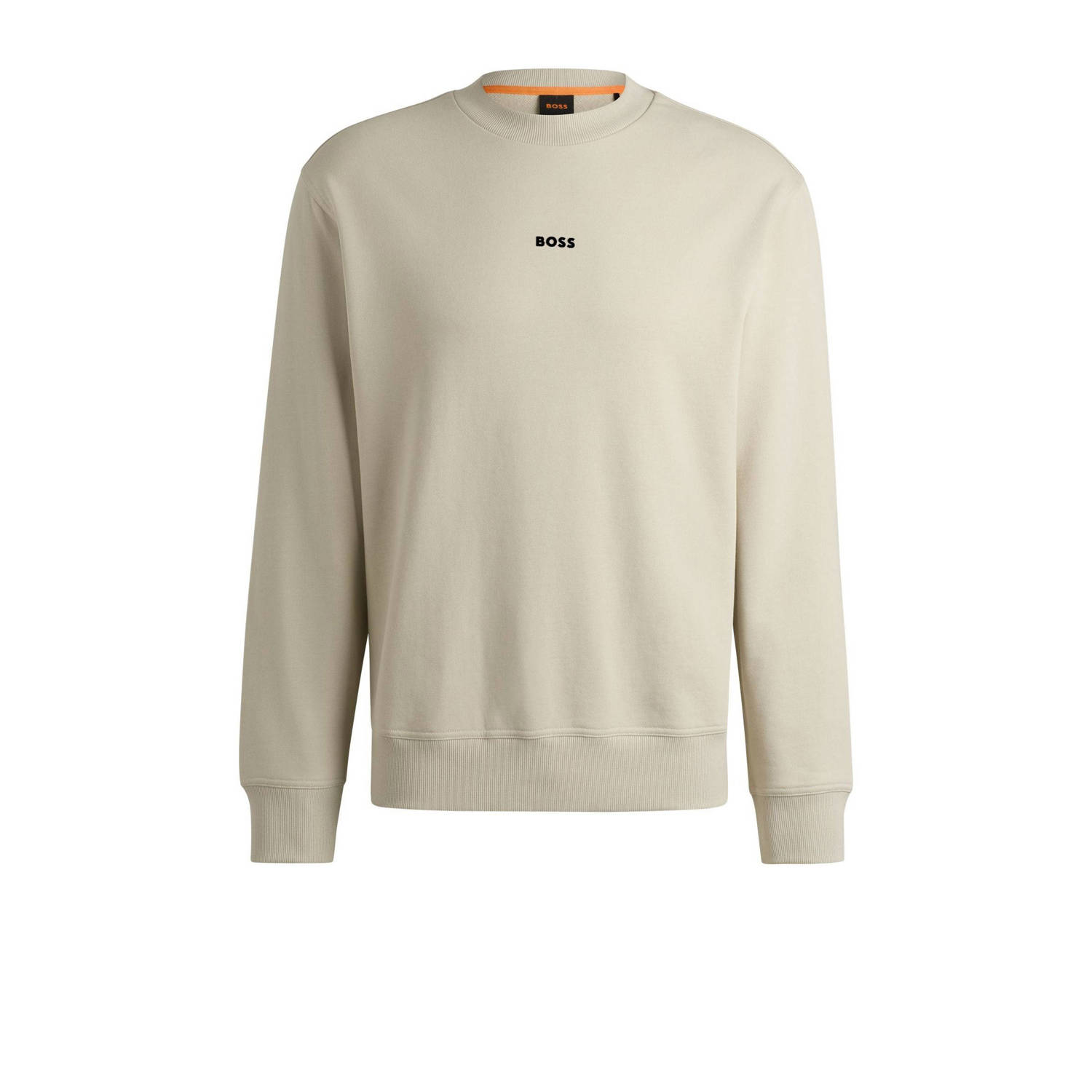 Hugo Boss Crewneck Sweatshirt French Terry Fleece Logo Beige Heren