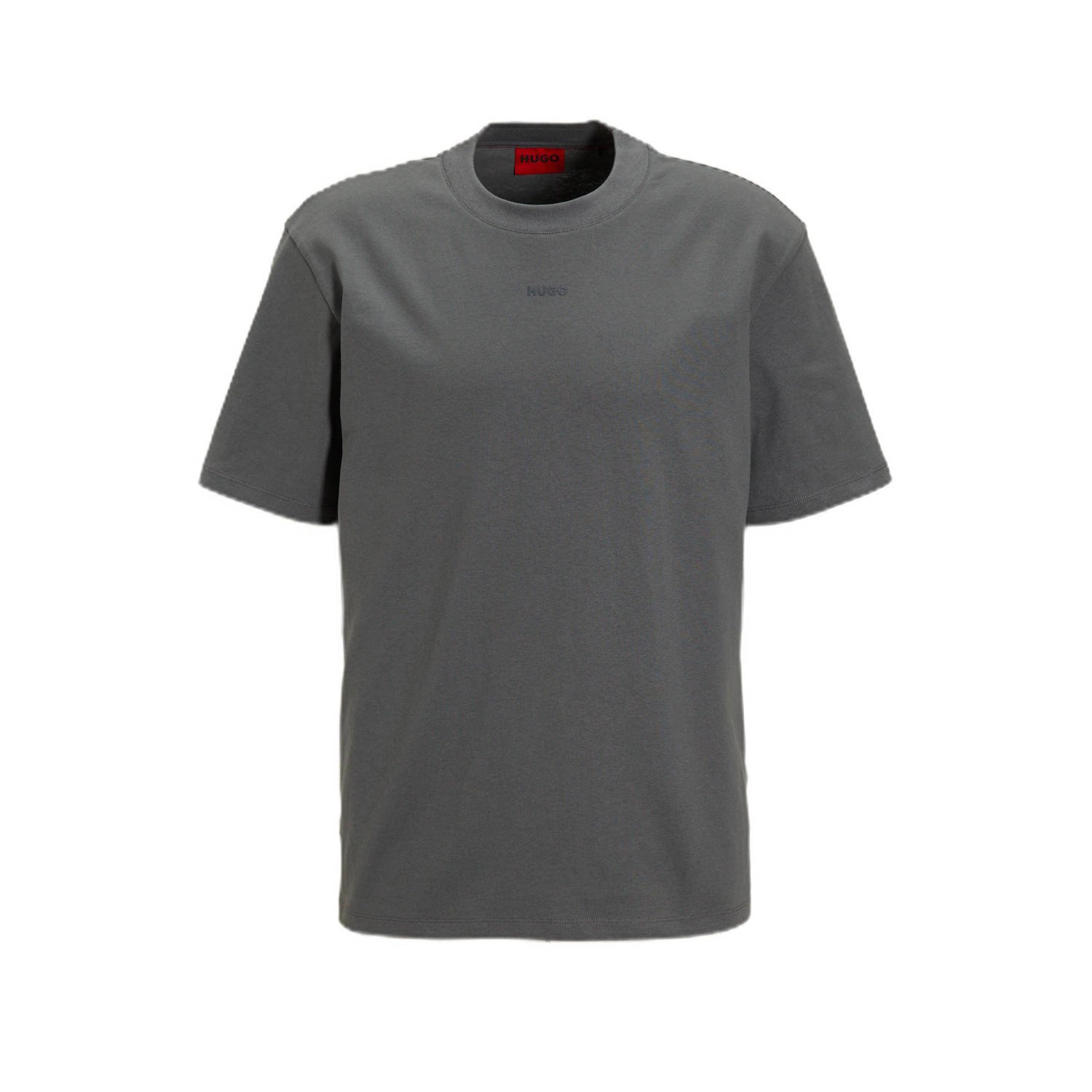 HUGO loose fit T-shirt open grey
