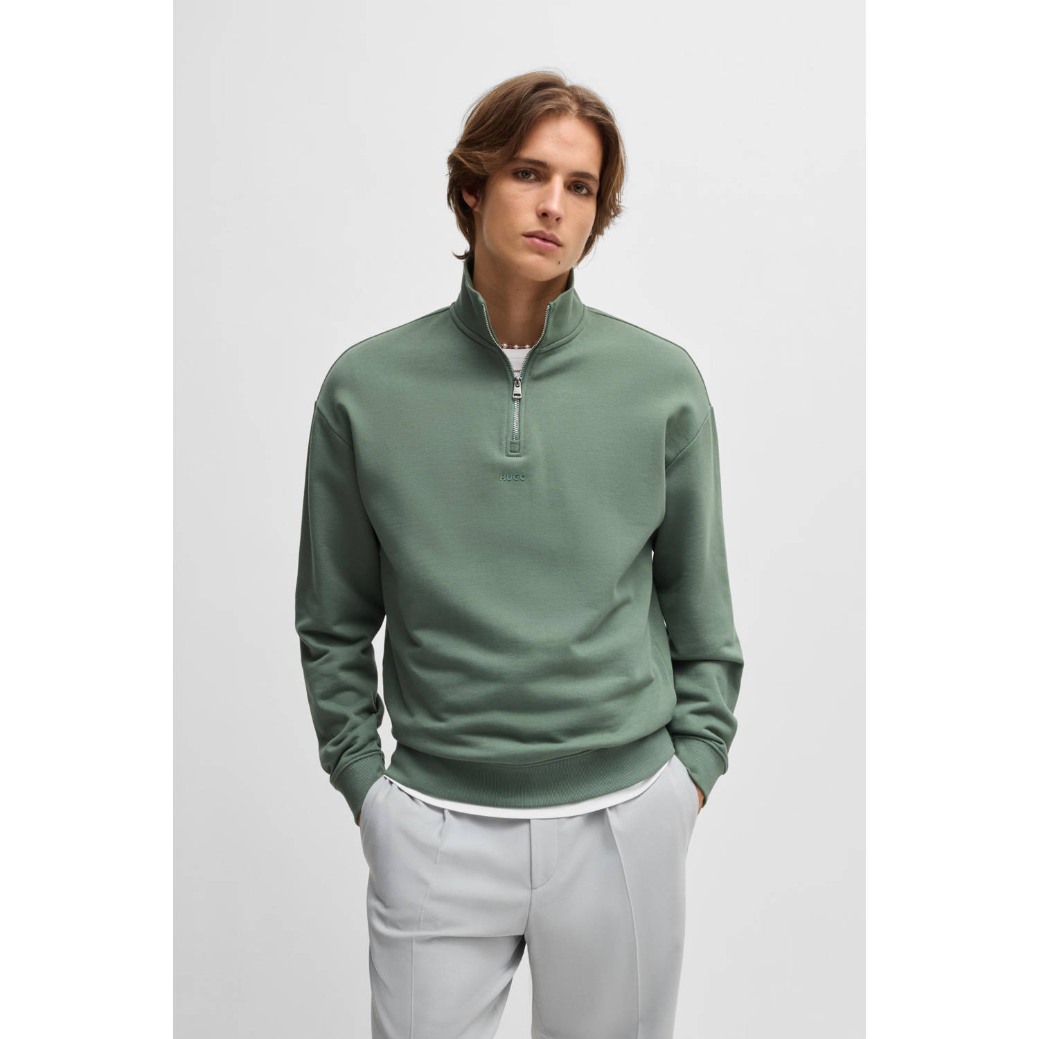 HUGO Sweatshirt met labelprint model 'Durty'