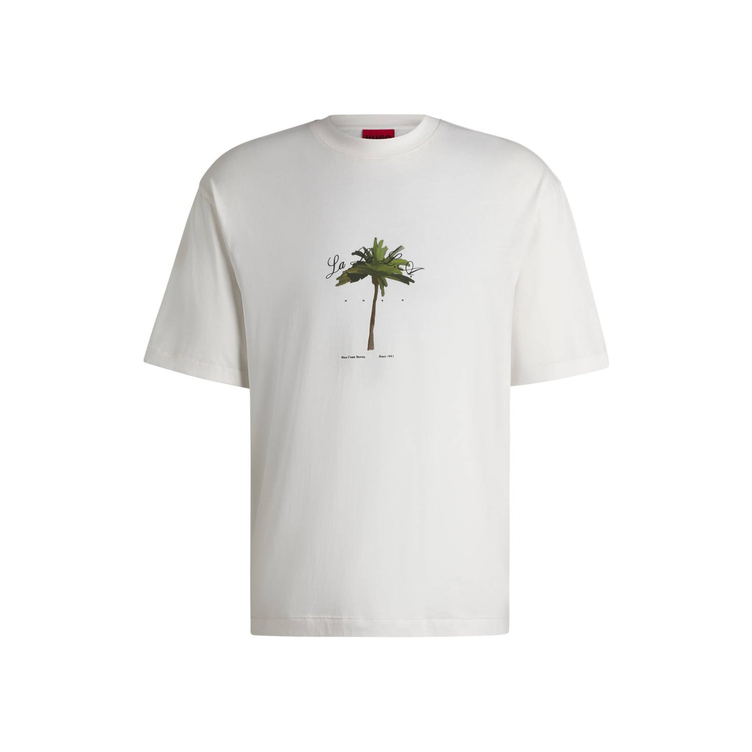 HUGO T-shirt met labelprint model 'Duwom'