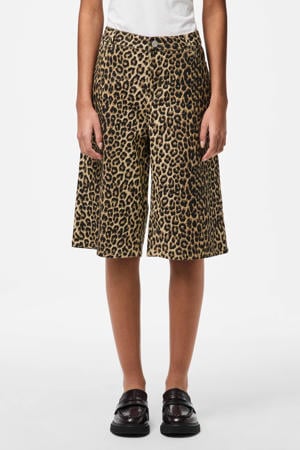 wide leg regular waist denim short bruin