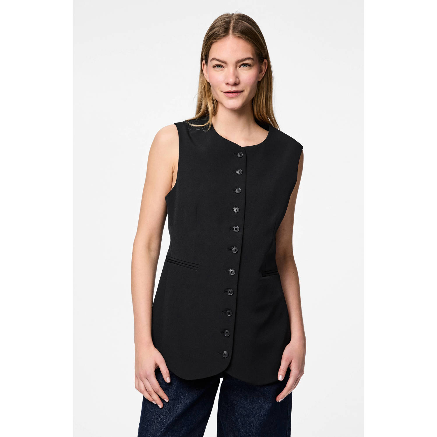 PIECES gilet zwart