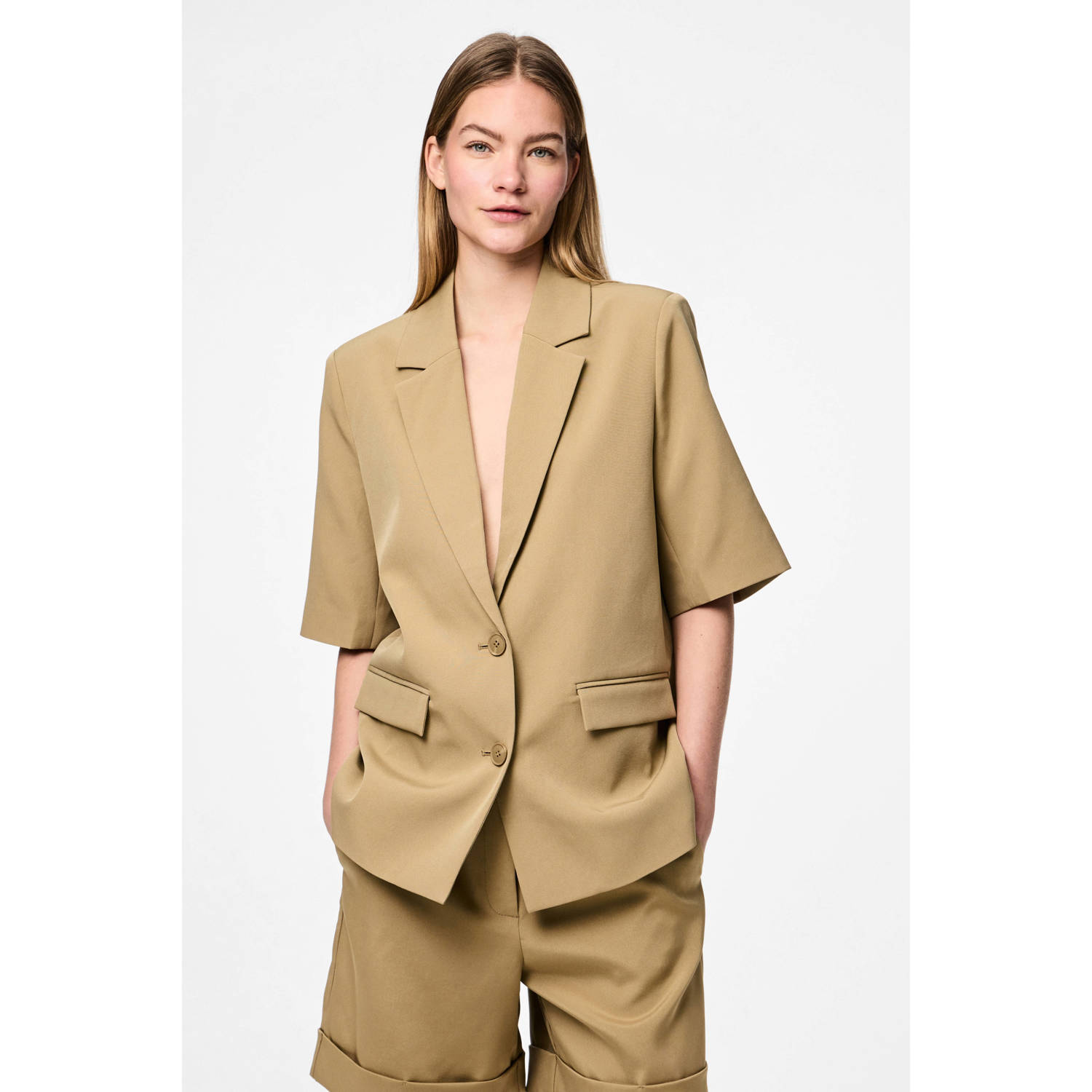 PIECES regular blazer kaki