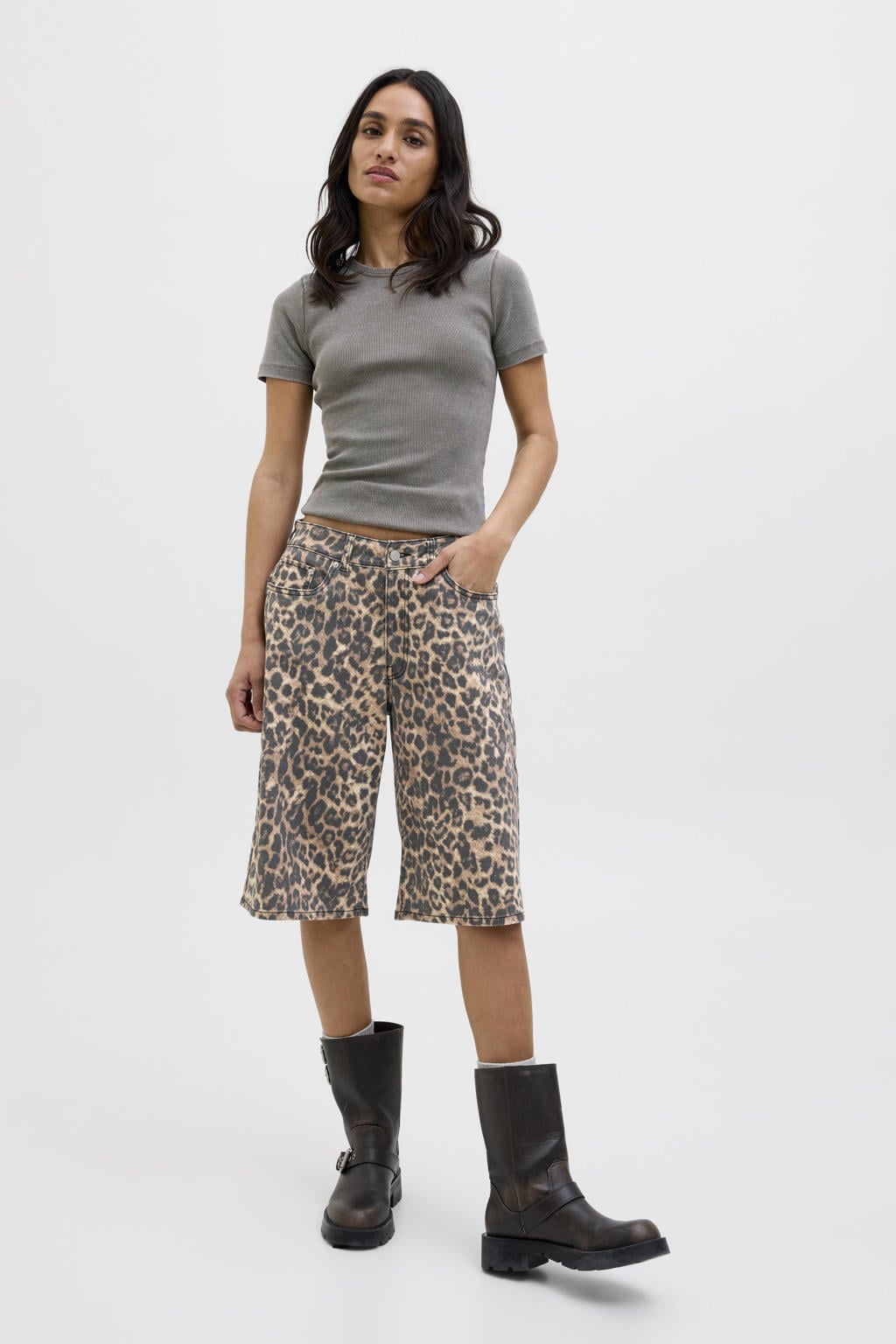 JJXX regular waist denim short bruin