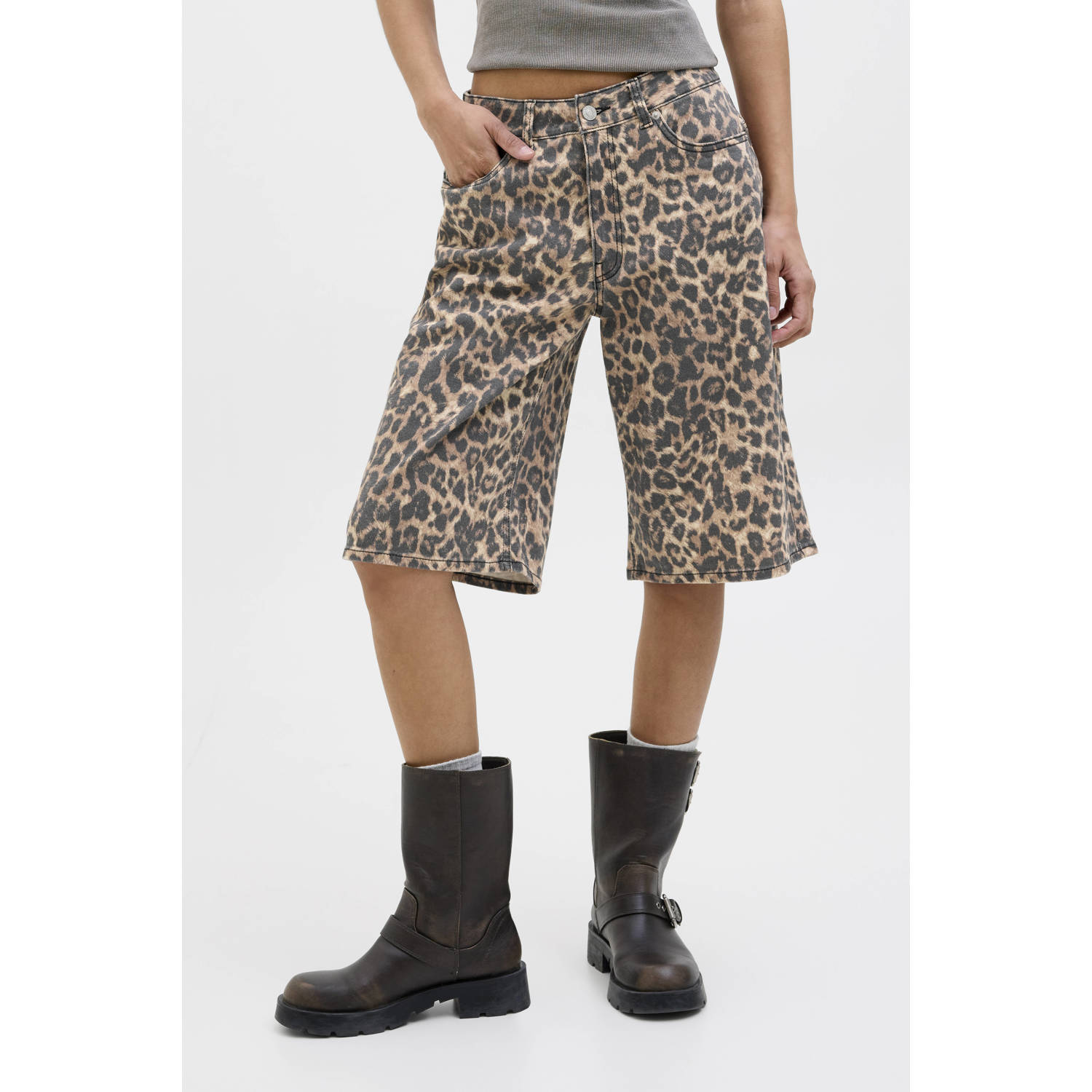JJXX regular waist denim short bruin