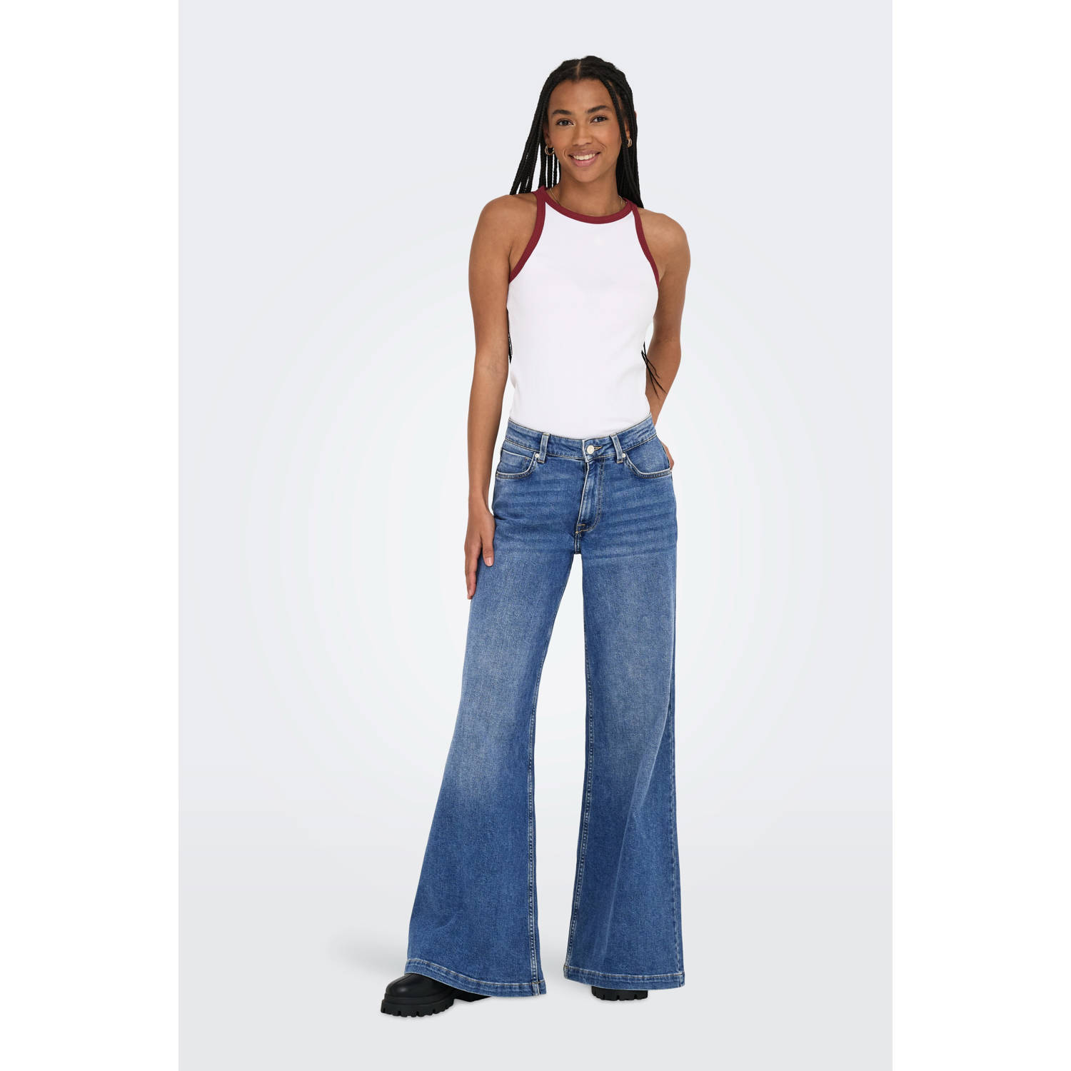 ONLY wide leg jeans dark blue denim