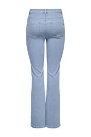 thumbnail: Light blue denim dames ONLY high waist flared jeans van denim met knoopsluiting en effen