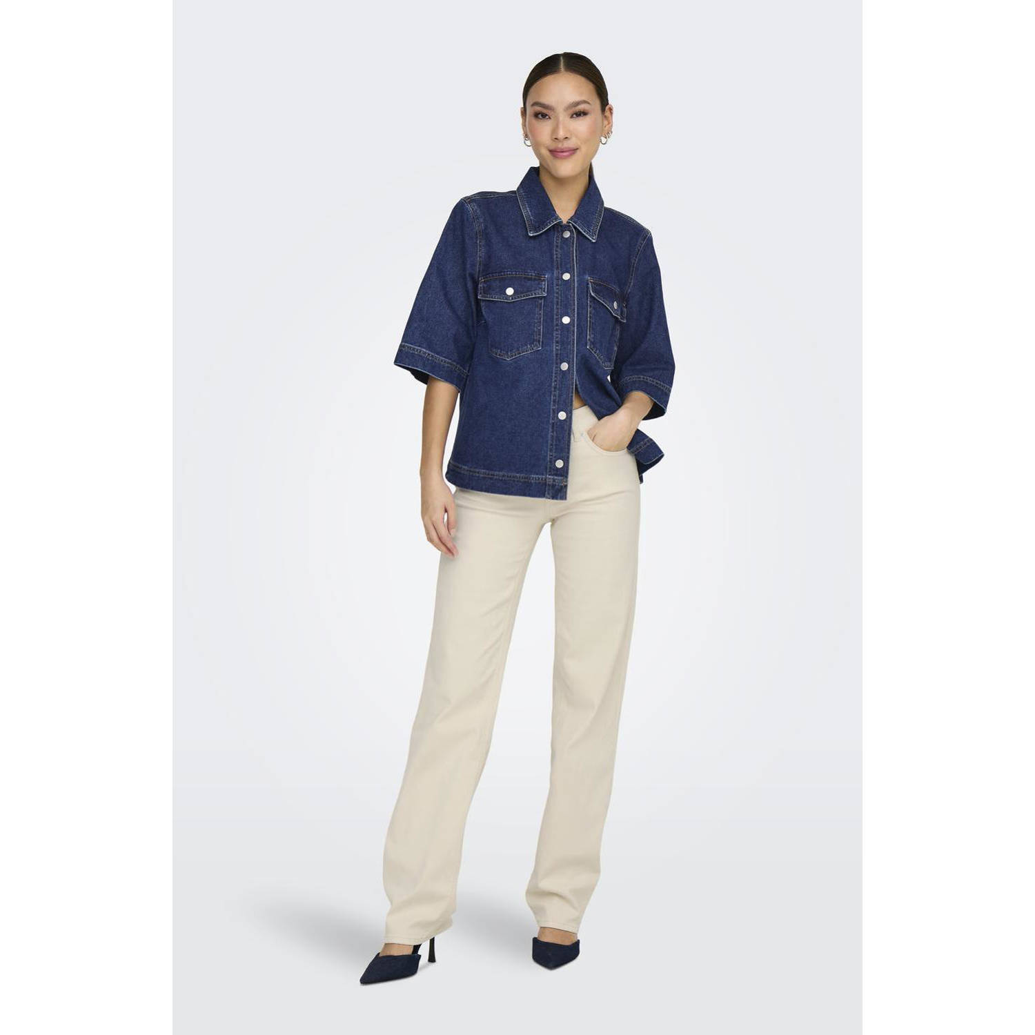 ONLY blouse dark blue denim