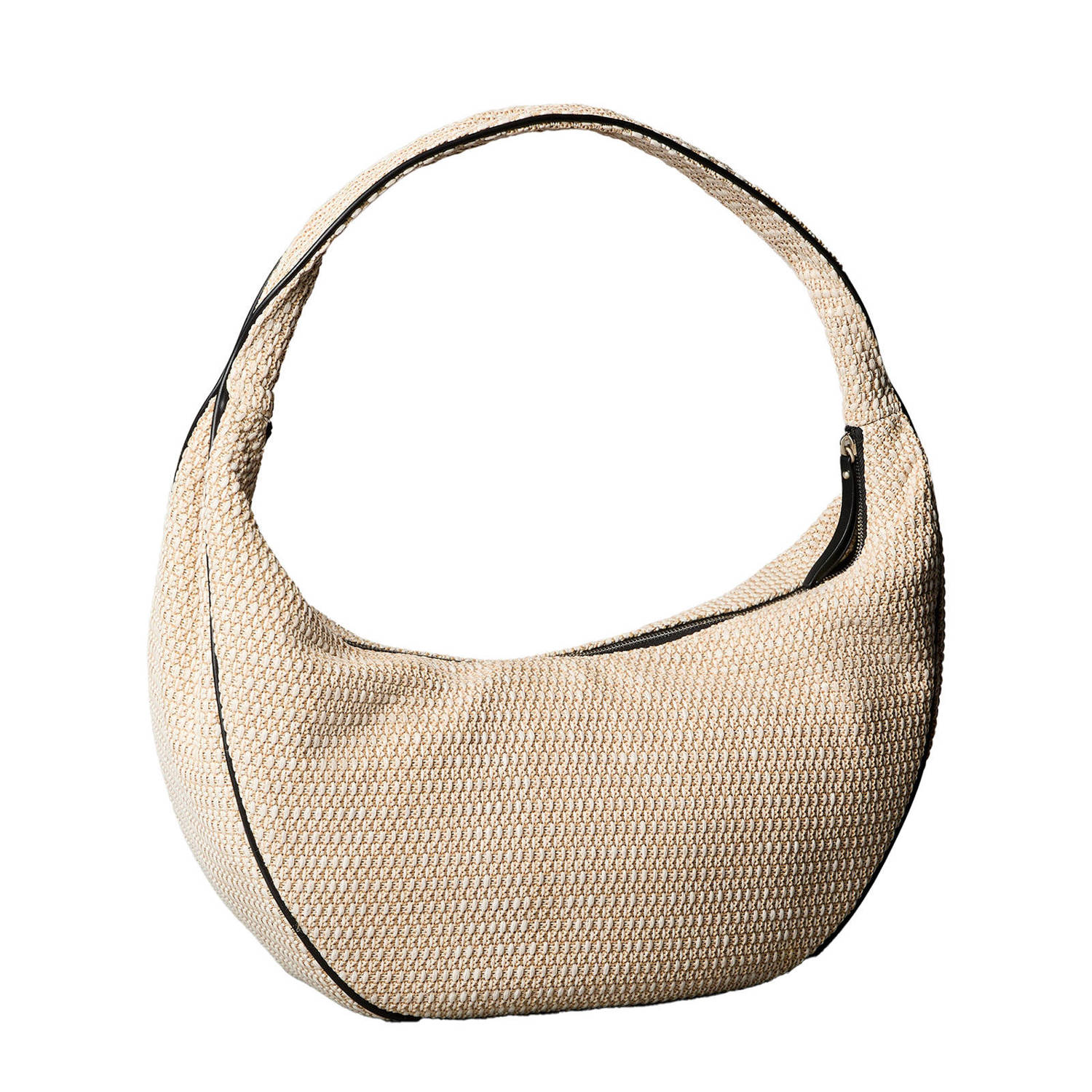 Calvin Klein raffia schoudertas ecru