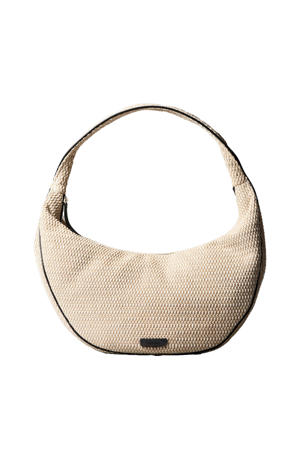  raffia schoudertas ecru