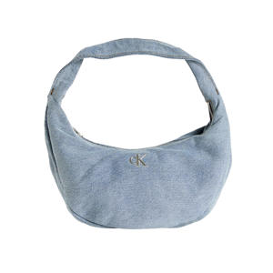 denim schoudertas blauw