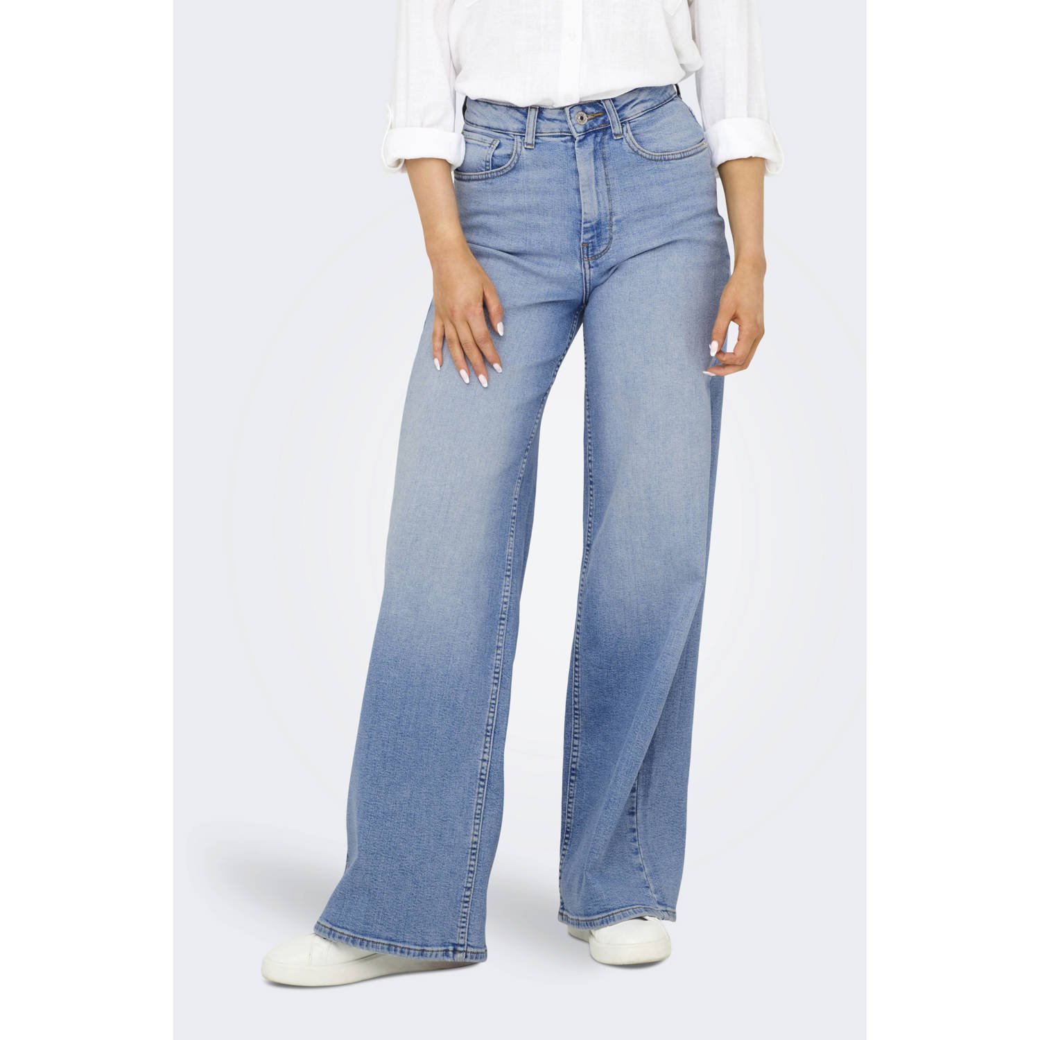 ONLY high waist wide leg jeans light blue denim