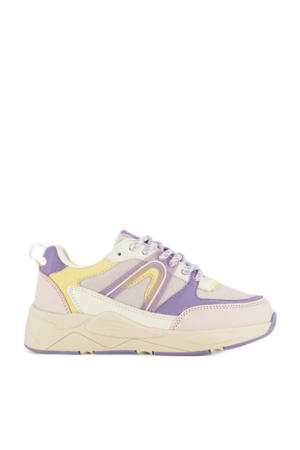 chunky sneakers paars/beige