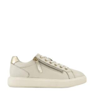   leren sneakers beige
