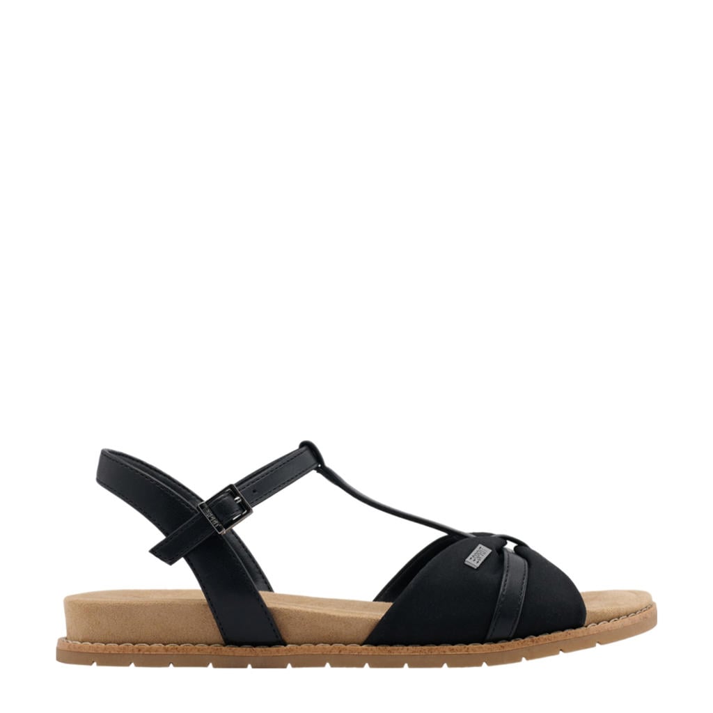 Zwarte dames ESPRIT sandalen van synthetisch/imitatie leer met gesp