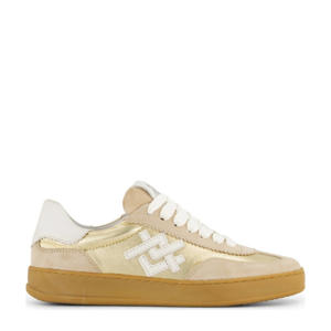  leren sneakers goud