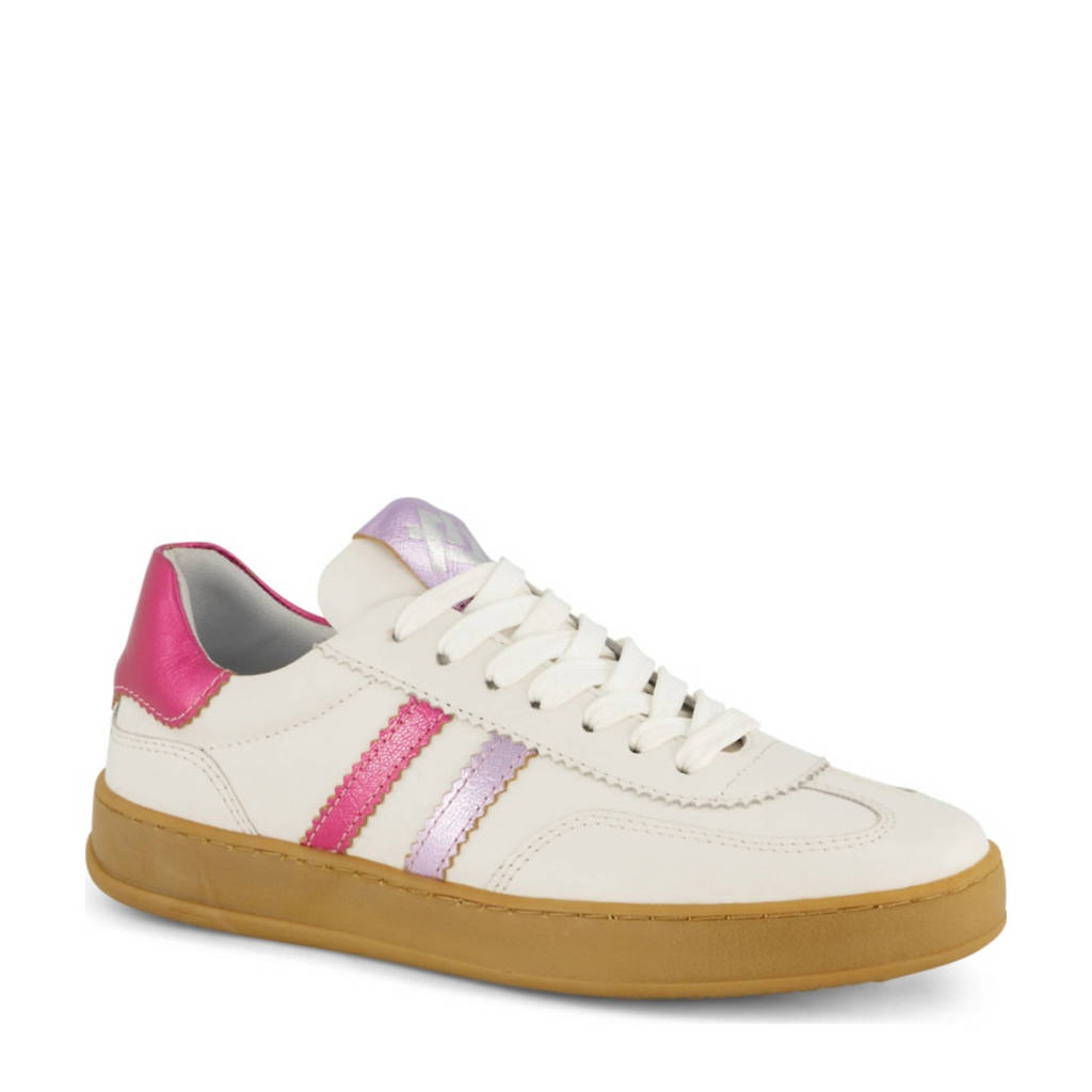 5th Avenue leren sneakers wit/roze wehkamp