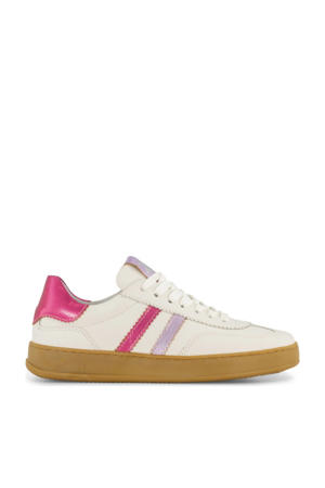   leren sneakers wit/roze