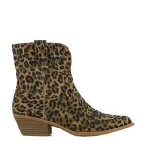  cowboylaarzen met panterprint bruin
