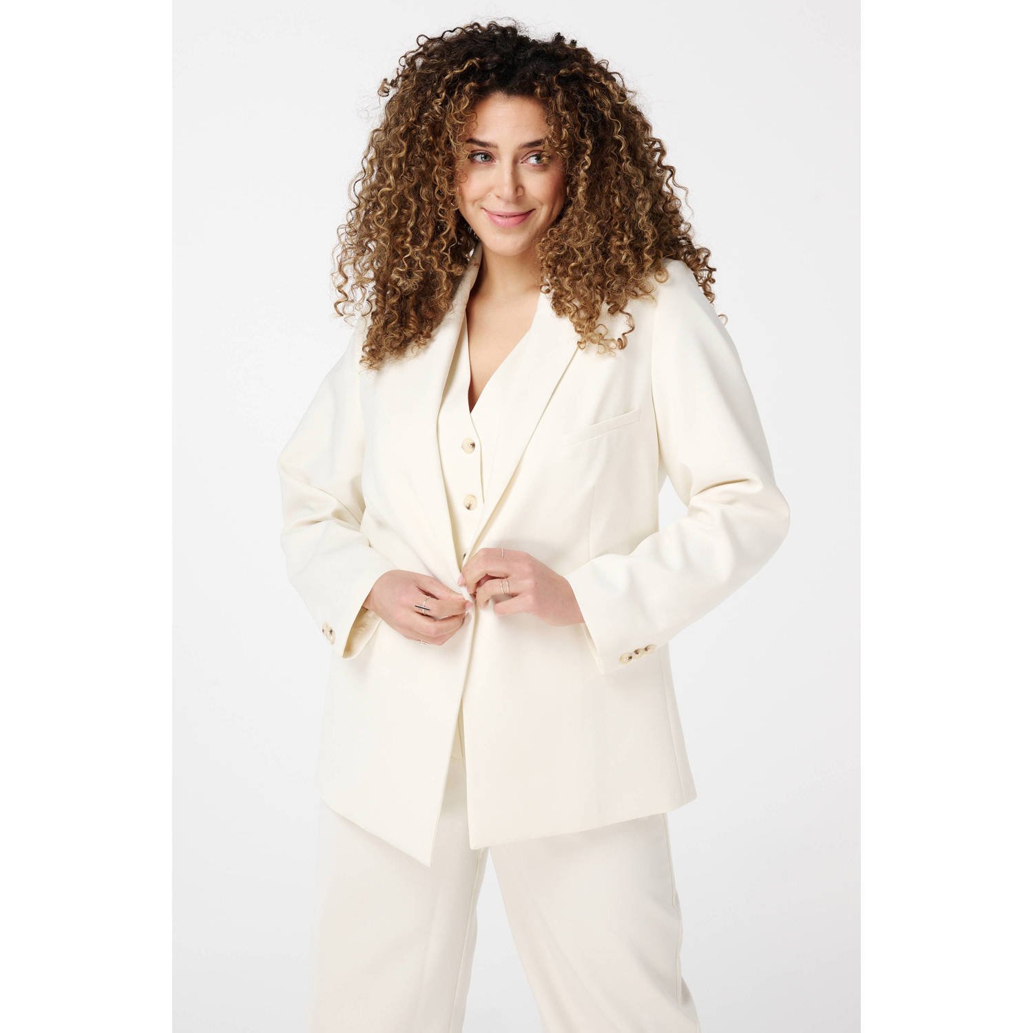 MS Mode regular blazer crème