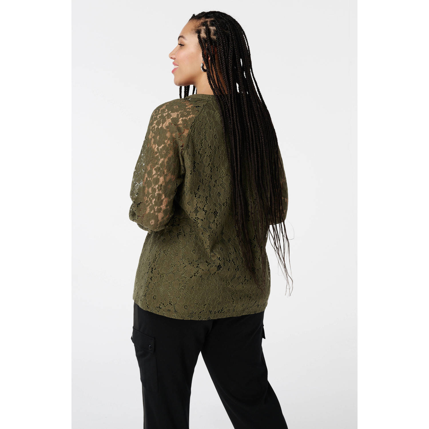MS Mode top groen kant