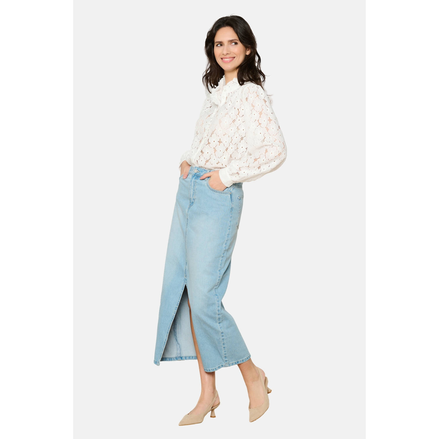 LOLALIZA spijkerrok light blue denim