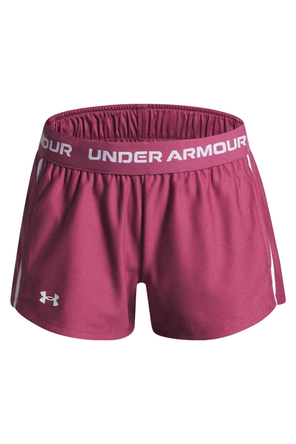 Roze en witte jongens en meisjes Under Armour sportshort van polyester met relaxed