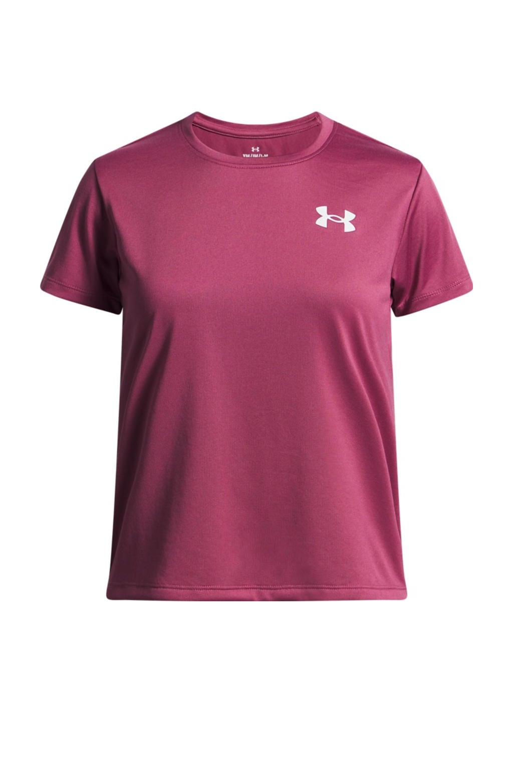 Roze jongens en meisjes Under Armour sportshirt van polyester met korte mouwen