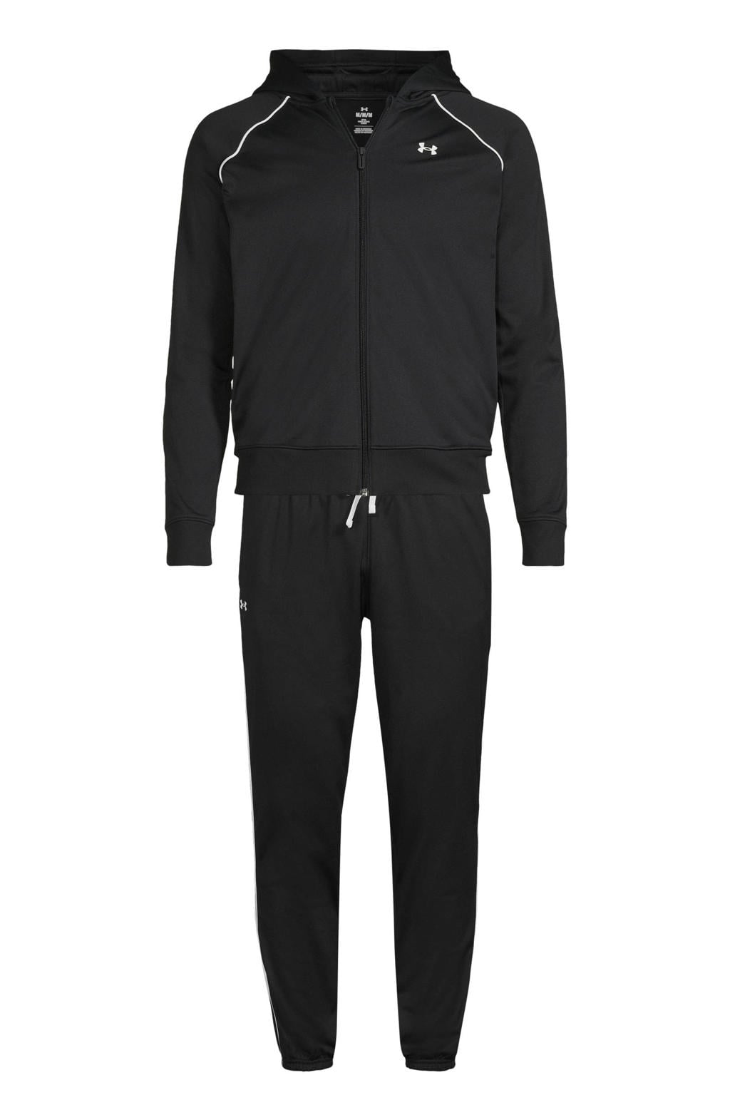 Zwarte dames Under Armour trainingspak Rival van polyester met effen, lange mouwen en capuchon