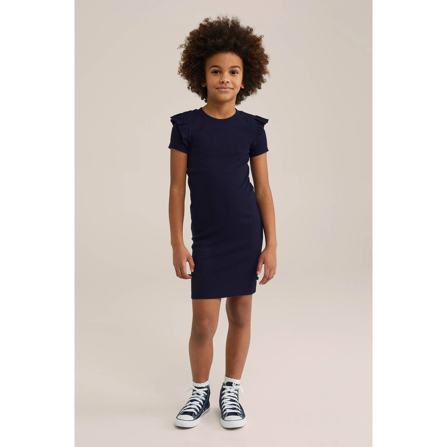 WE Fashion bodycon jurk donkerblauw