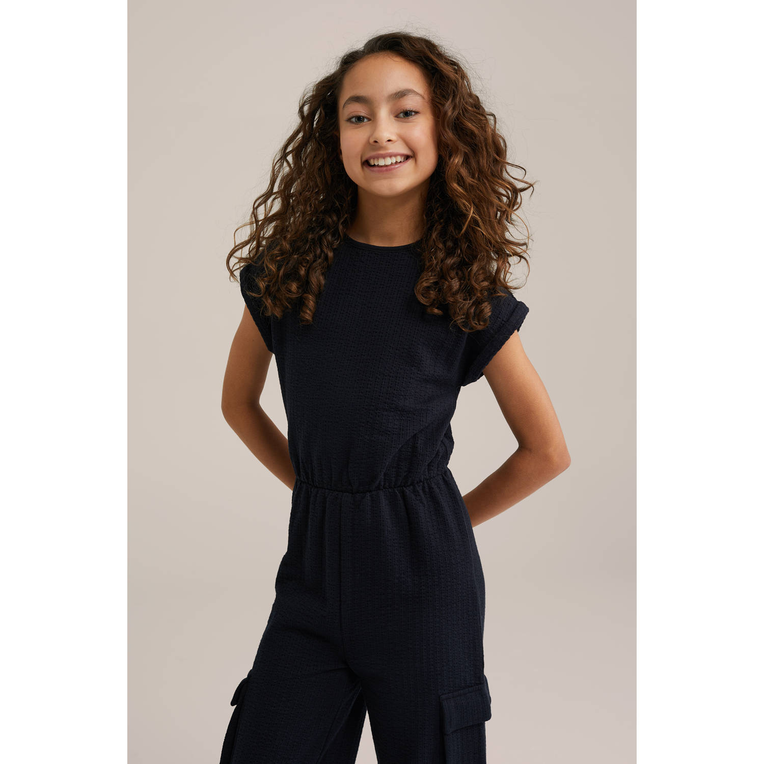 WE Fashion straight jumpsuit zwart