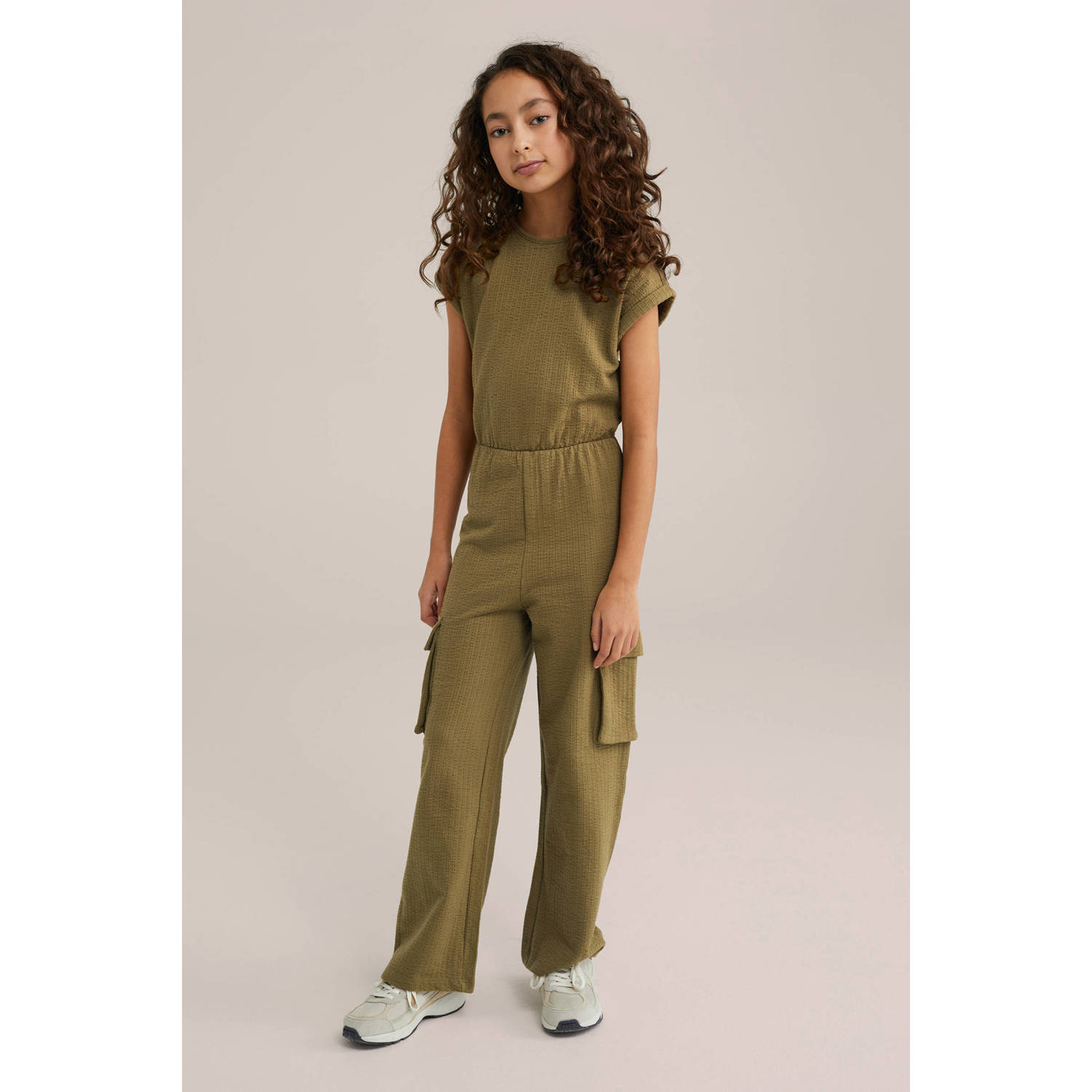 WE Fashion straight jumpsuit kaki
