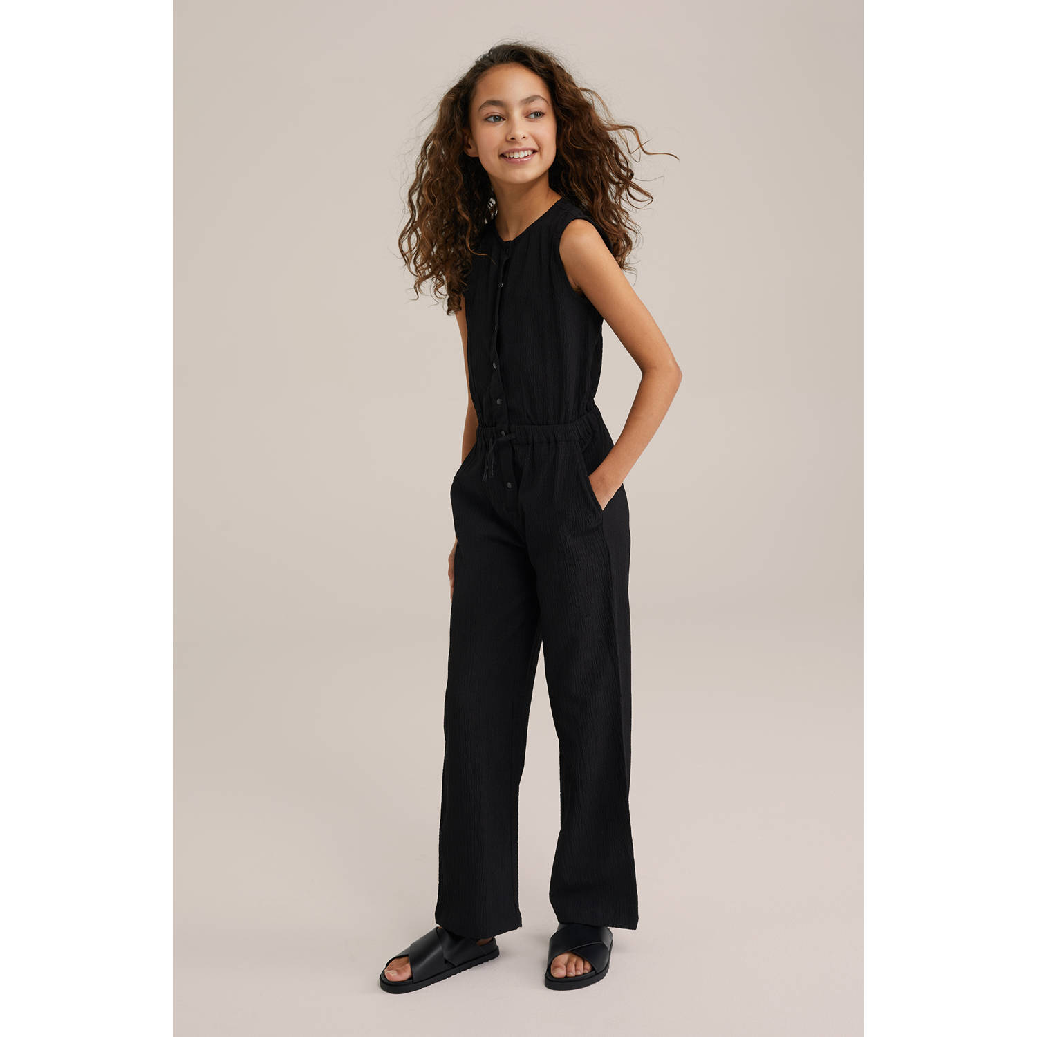 WE Fashion straight jumpsuit zwart