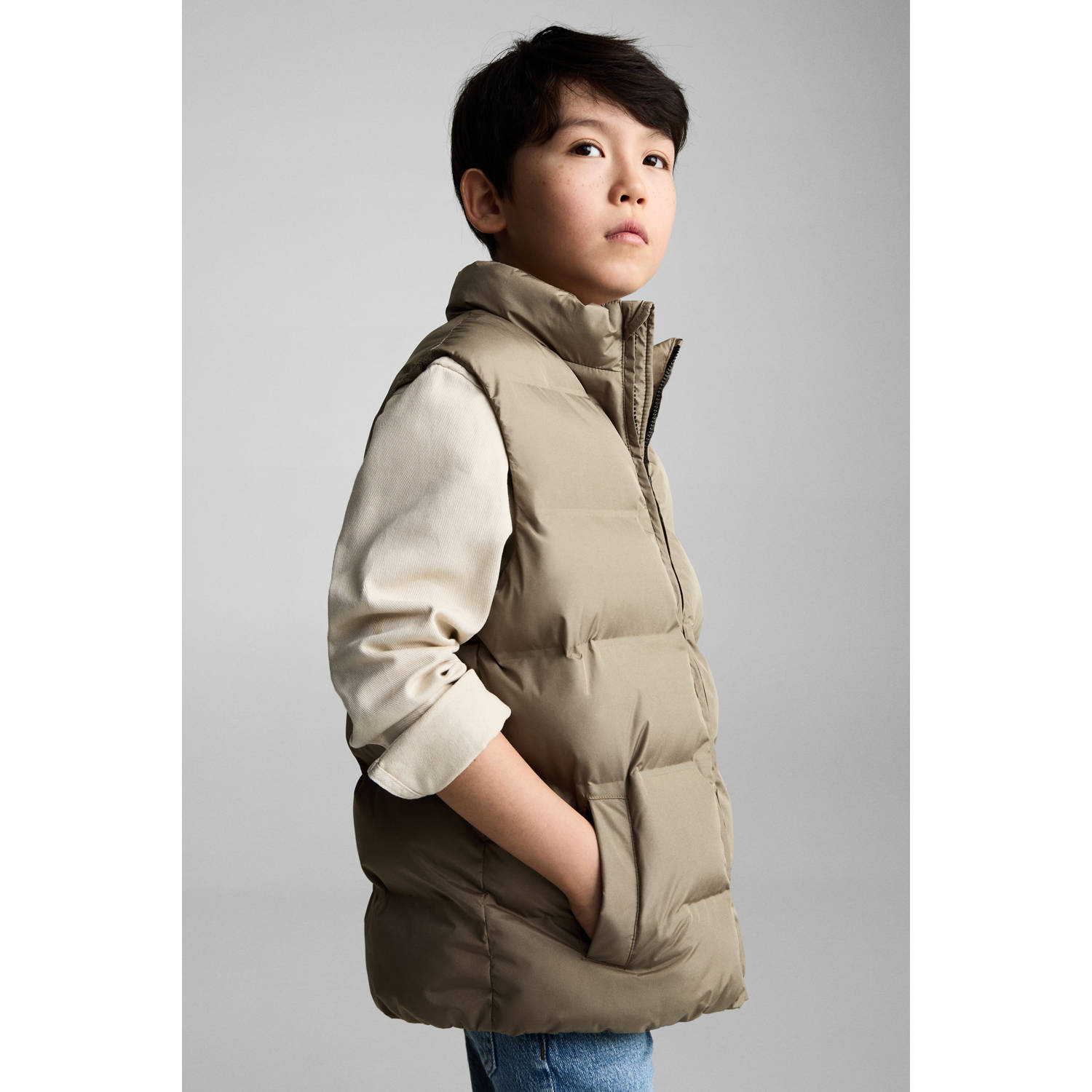 Mango Kids bodywarmer lichtbruin