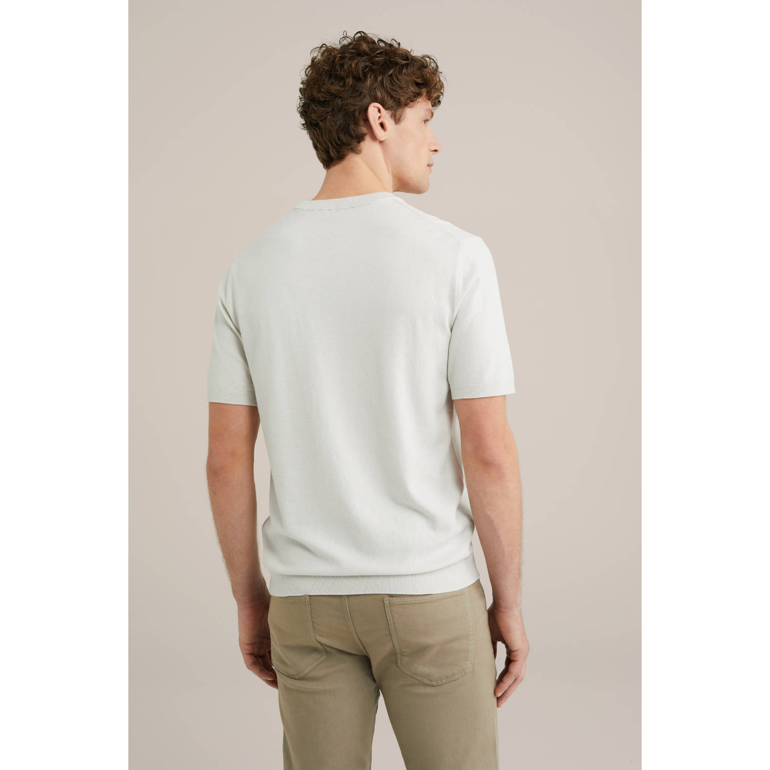 WE Fashion T-shirt fijn gebreid wit