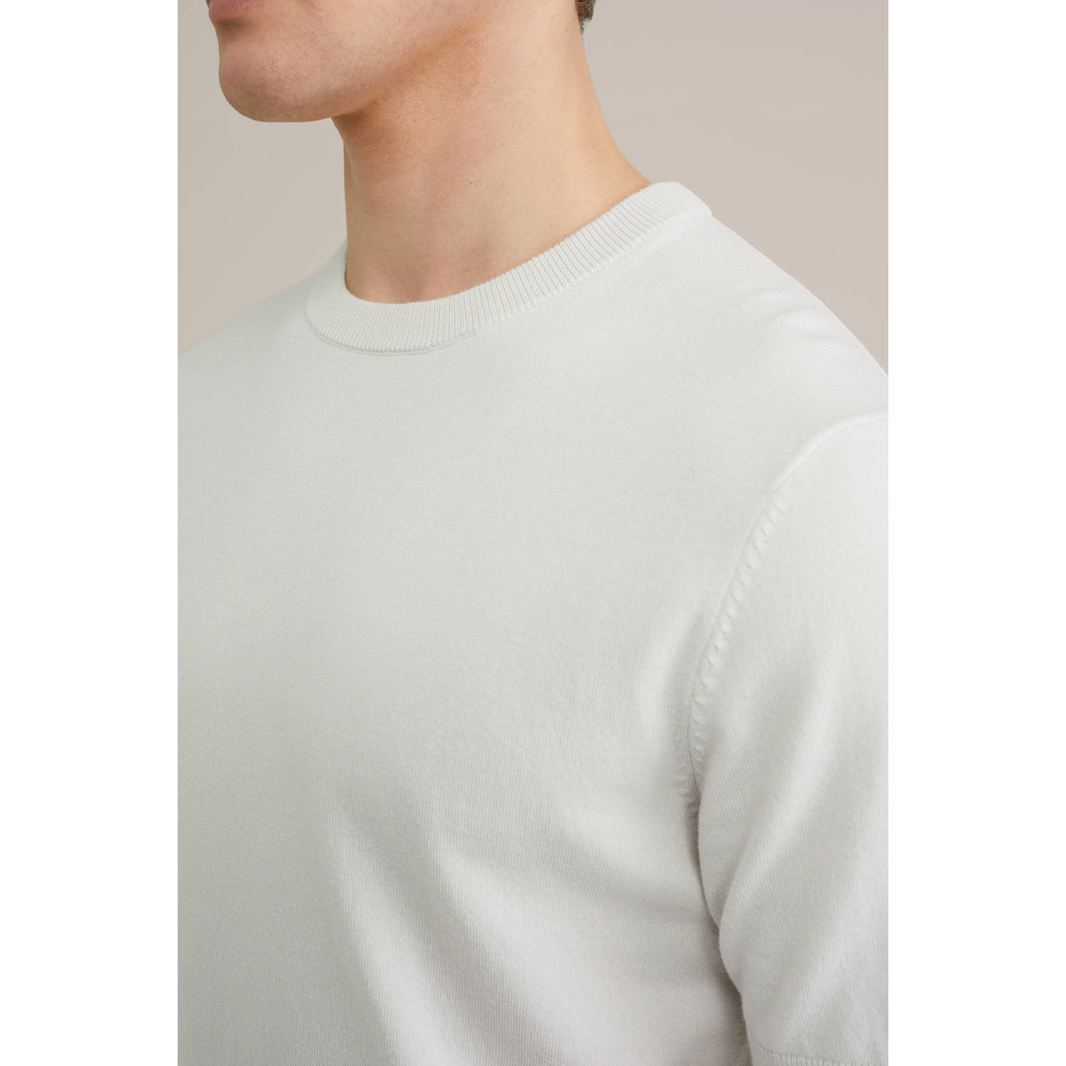WE Fashion T-shirt fijn gebreid wit