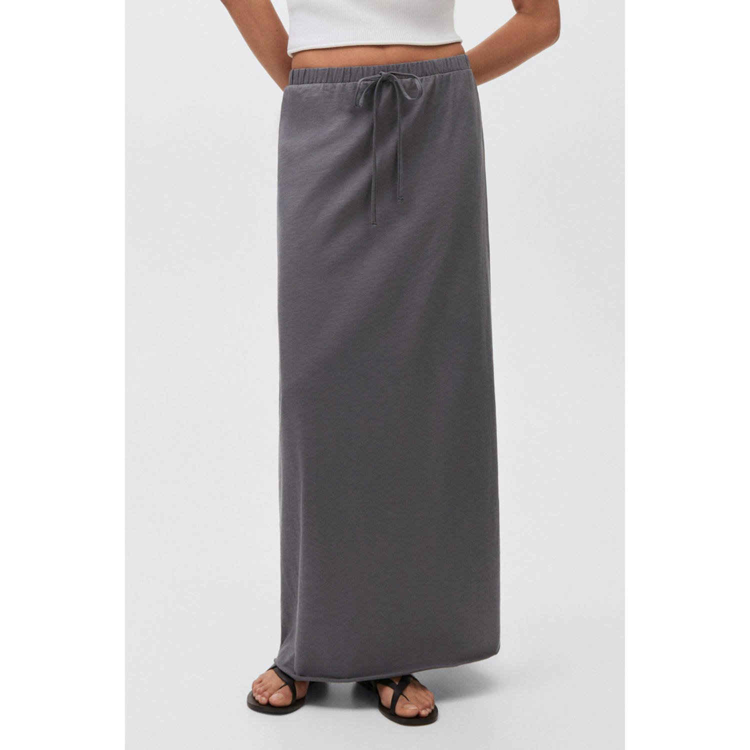 MANGO TEEN maxi rok antraciet