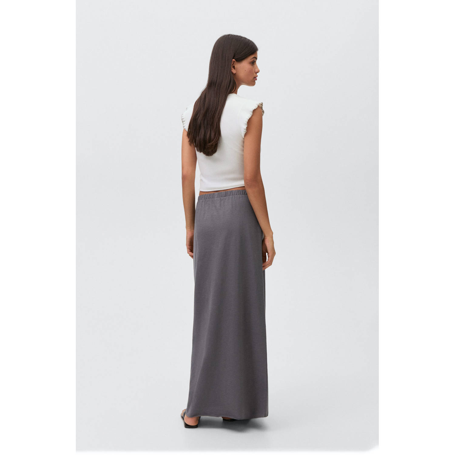 MANGO TEEN maxi rok antraciet