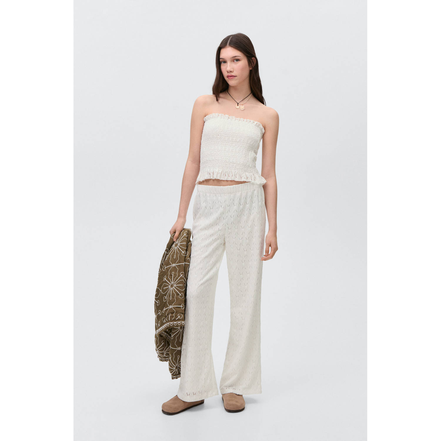 MANGO TEEN casual broek wit