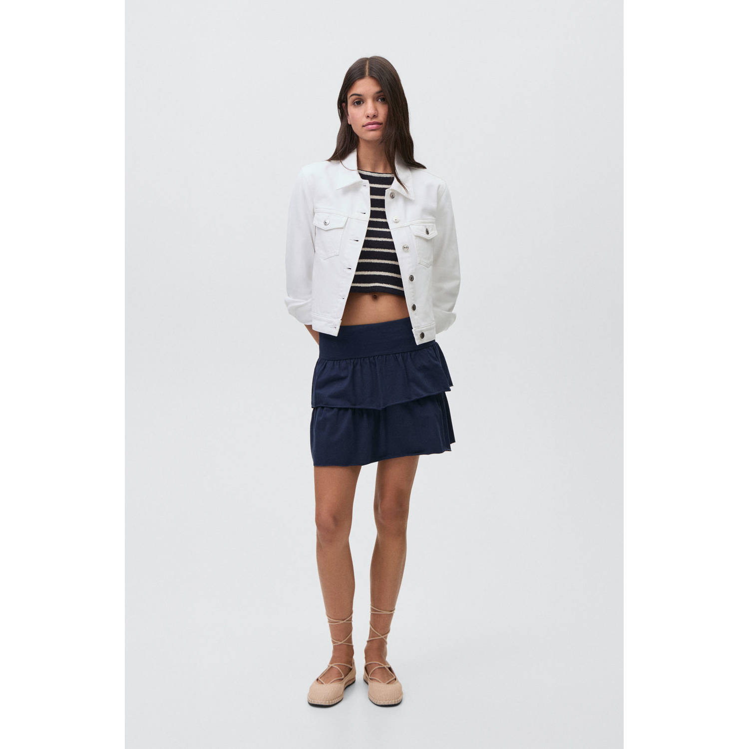 MANGO TEEN strokenrok marineblauw