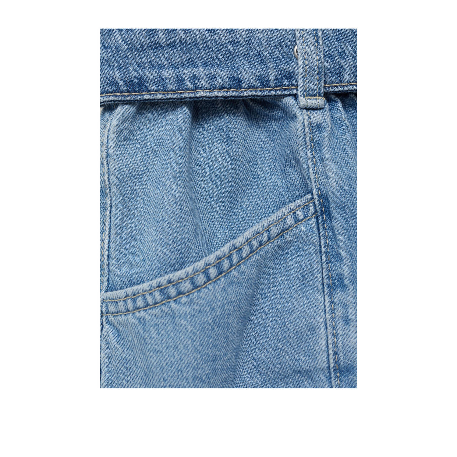 Mango high waist denim short light blue denim
