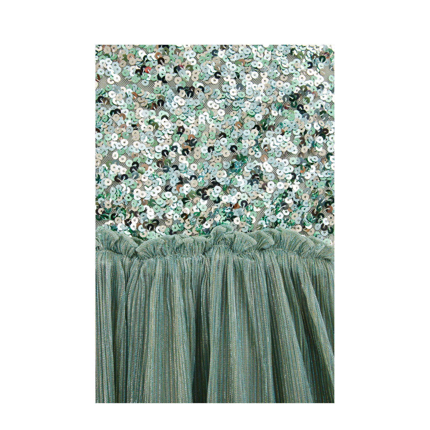 WE Fashion korte jurk met pailletten groen