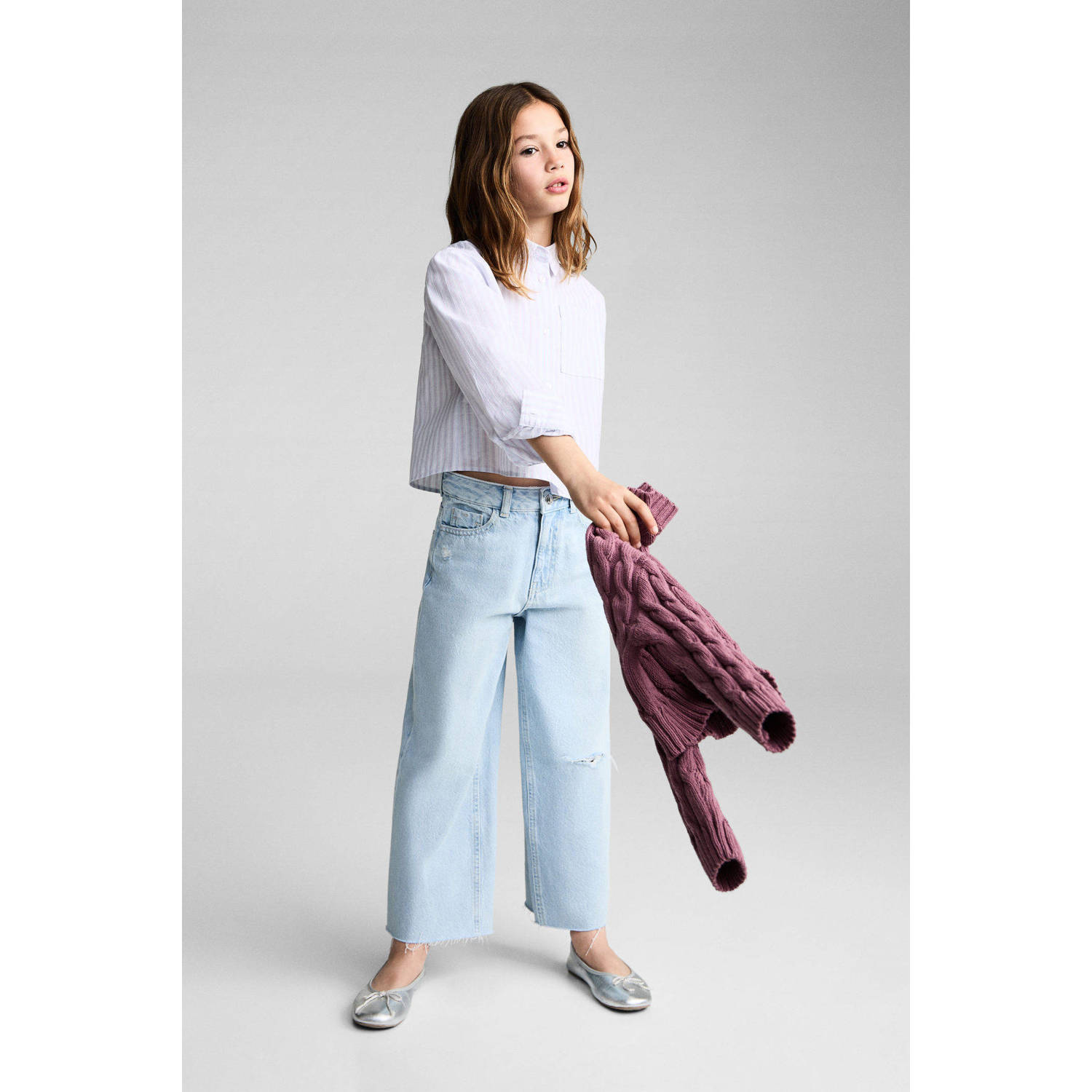Mango Kids blouse lichtblauw