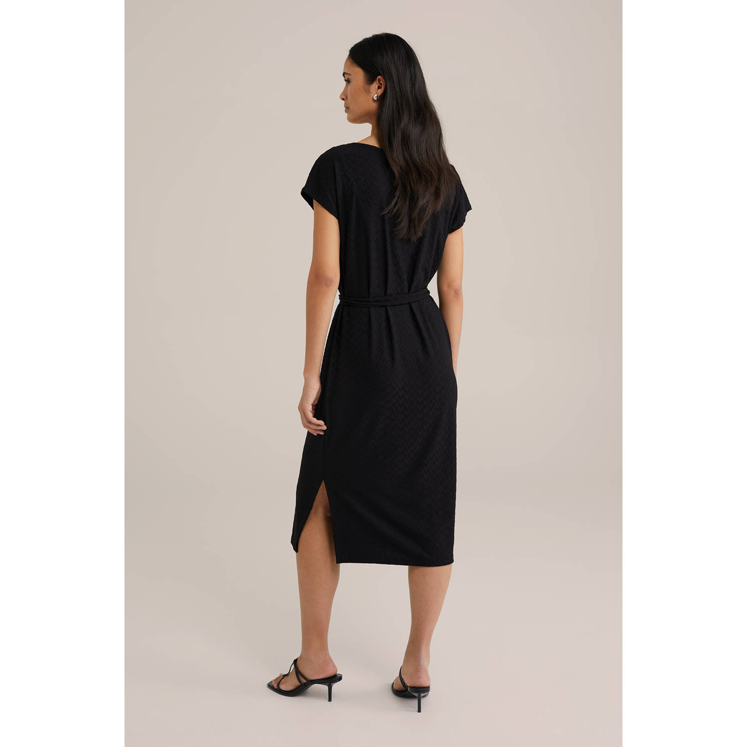 WE Fashion midi jurk zwart