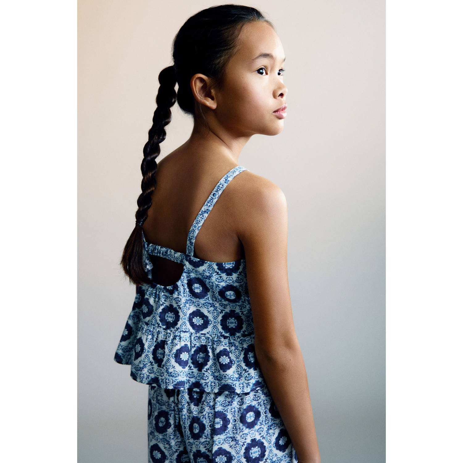 Mango Kids spaghettitop blauw