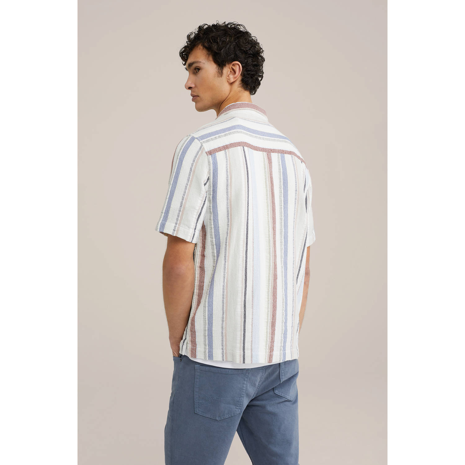 WE Fashion casual overhemd met textuur ecru